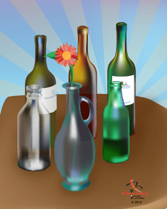 Gradient Mesh Bottles 